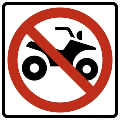 No All-Terrain Vehicles (Symbol), MUTCD (Part#: SKR9-16), MUTCD Bike & Pedestrian