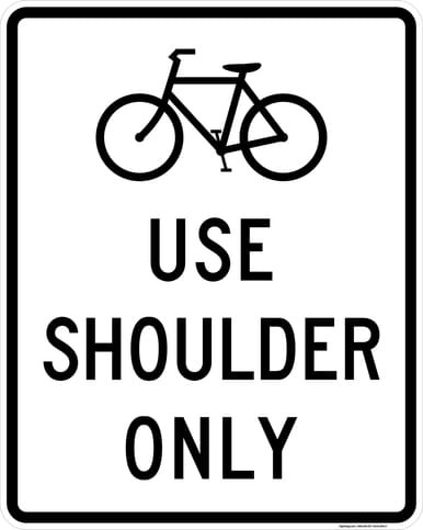 Bicycle Use Shoulder Only, MUTCD (Part#: SKR9-21), MUTCD Bike & Pedestrian