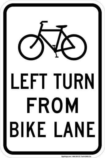 Bicycle Left Turn From Bike Lane, MUTCD (Part#: SKR9-23a)