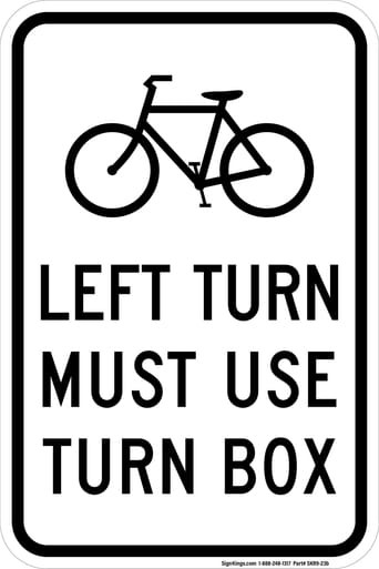 Bicycle Left Turn Must Use Turn Box, MUTCD