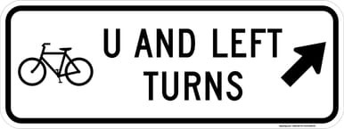 Bicycle U And Left Turns, MUTCD (Part#: SKR9-25), MUTCD Bike & Pedestrian