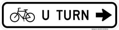Bicycle U Turn (Right Arrow), MUTCD (Part#: SKR9-26a), MUTCD Bike & Pedestrian