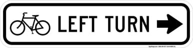 Bicycle Left Turn (Right Arrow), MUTCD (Part#: SKR9-27a), MUTCD Bike & Pedestrian