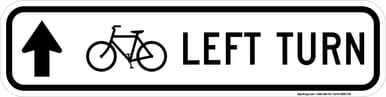 Bicycle Left Turn (Thru Arrow), MUTCD