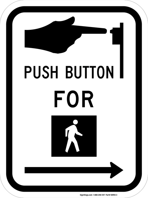 Push Button For Walking Icon (Right Arrow), MUTCD Traffic Signals