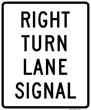 Right Turn Lane Signal, MUTCD (Part#: SKR10-10cR), MUTCD Traffic Signals