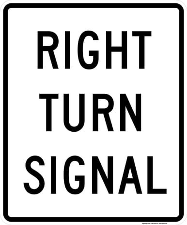 Right Turn Signal, MUTCD (Part#: SKR10-10R), MUTCD Traffic Signals