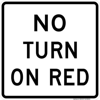 No Turn On Red (Square), MUTCD