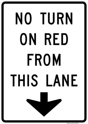 No Turn On Red From This Lane, MUTCD (Part#: SKR10-11d), MUTCD Traffic Signals