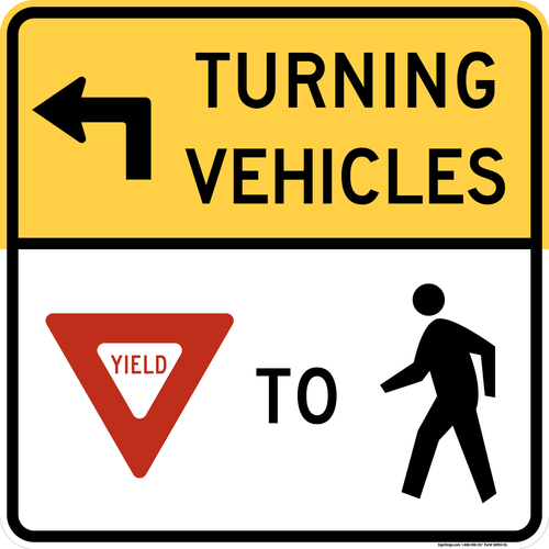 Turning Vehicles Yield To Pedestrians (Left Arrow), MUTCD Traffic Signals