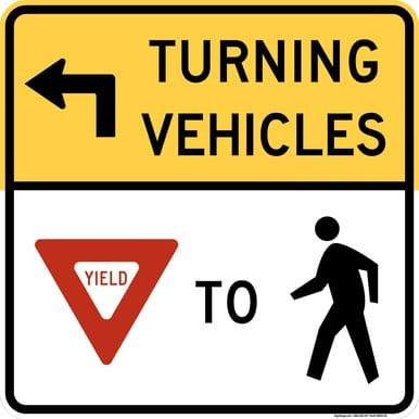 Turning Vehicles Yield To Pedestrians (Left Arrow), MUTCD (Part#: SKR10-15L), MUTCD Traffic Signals