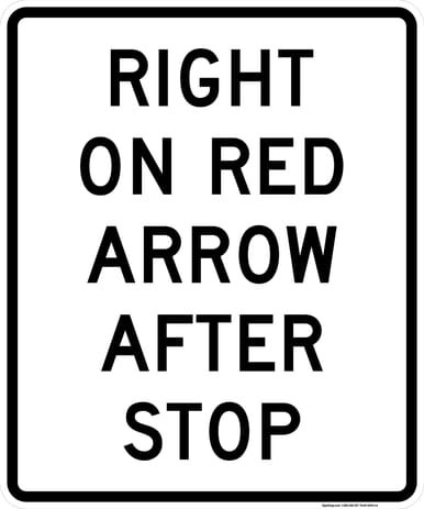 Right On Red Arrow After Stop, MUTCD (Part#: SKR10-17a), MUTCD Traffic Signals