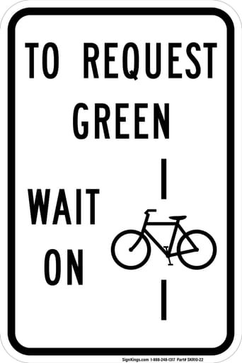 To Request Green Wait On Bicycle Symbol, MUTCD (Part#: SKR10-22), MUTCD Traffic Signals