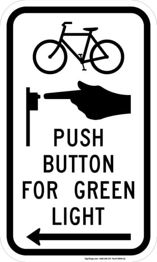 Push Button For Green Light With Left Arrow, MUTCD (Part#: SKR10-26), MUTCD Traffic Signals