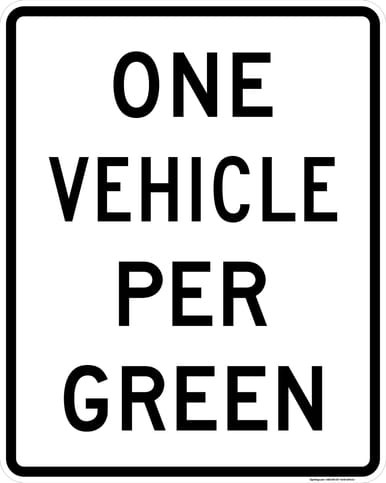 One Vehicle Per Green, MUTCD (Part#: SKR10-28), MUTCD Traffic Signals