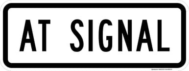 At Signal (Plaque), MUTCD (Part#: SKR10-31P), MUTCD Traffic Signals
