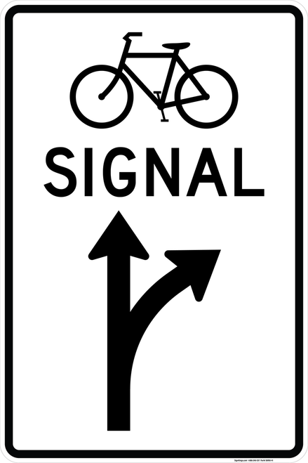 Bicycle Signal Mandatory Movement (Thru & Right Arrows), MUTCD Traffic Signals