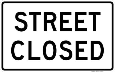Street Closed, MUTCD (Part#: SKR11-2a), MUTCD Road Closed & Weight