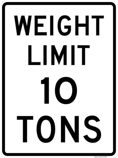 Weight Limit 10 Tons, MUTCD