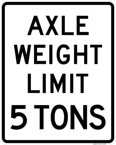 Axle Weight Limit 5 Tons, MUTCD