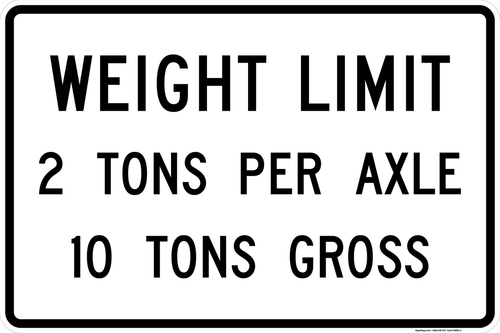 Weight Limit Axle / Gross, MUTCD Road Closed & Weight