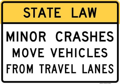 Fender Bender Move Vehicles From Travel Lanes, MUTCD (Part#: SKR16-4), MUTCD Rail & Other