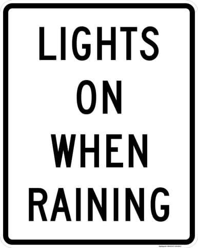 Lights On When Raining, MUTCD (Part#: SKR16-6), MUTCD Rail & Other