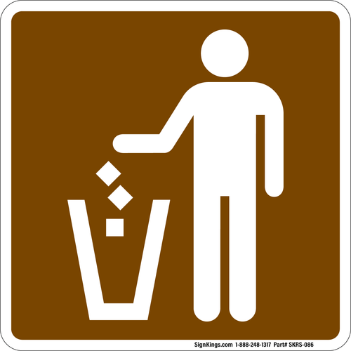 Litter Receptacle, MUTCD Recreation - Services