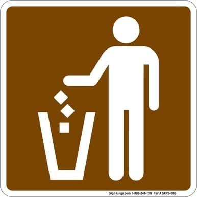Litter Receptacle, MUTCD (Part#: SKRS-086), MUTCD Recreation - Services