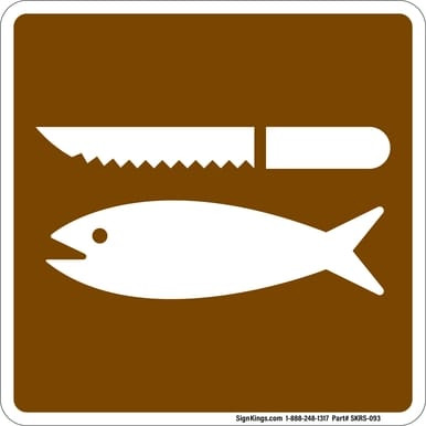 Fish Cleaning, MUTCD (Part#: SKRS-093), MUTCD Recreation -  Water Recreation