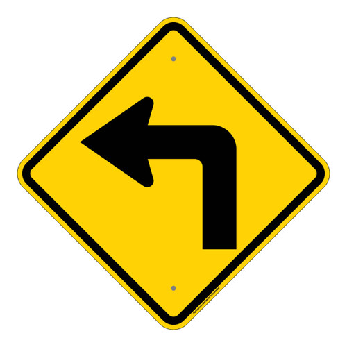 "Left Turn Ahead Warning" Sign (Part#: WRN1000)