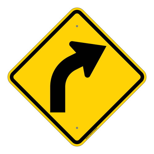 "Right Curve Ahead Warning" Sign (Part#: WRN1007)