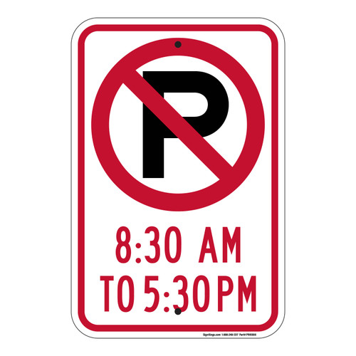 No Parking Any Time (Left Arrow), Parking Sign