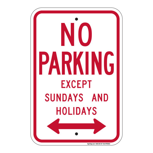 No Standing Any Time (Double Arrow), Parking Sign