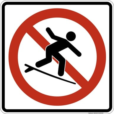 No Surfing, MUTCD (Part#: SKPS-059), MUTCD Prohibited Activity Sign - Water Restrictions