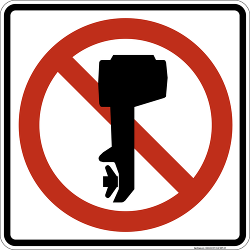 No Boat Motors, MUTCD Prohibited Activity Sign - Water Restrictions