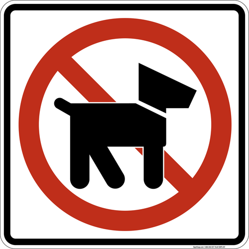 No Pets, MUTCD Prohibited Activity Sign - Trail & Land Restrictions