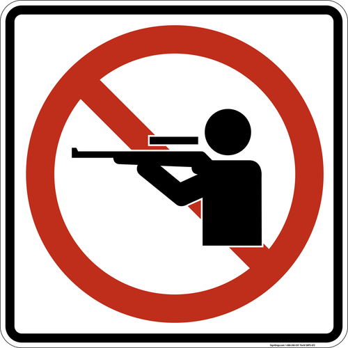 No Hunting, MUTCD Prohibited Activity Sign - Trail & Land Restrictions