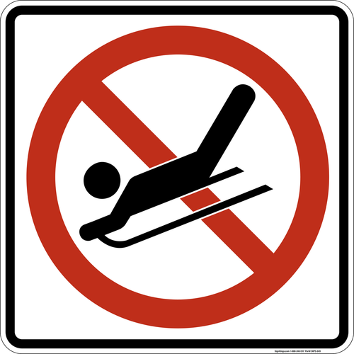 No Sledding,  MUTCD Prohibited Activity Sign - Winter Restrictions
