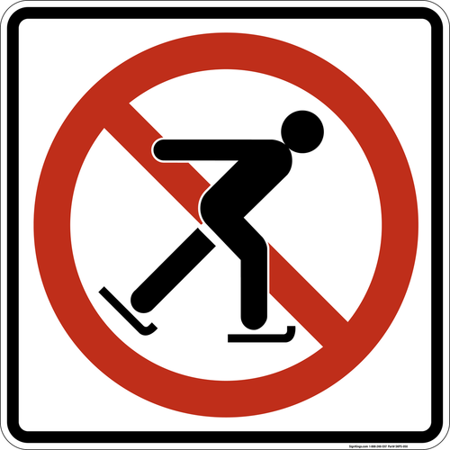 No Skating,  MUTCD Prohibited Activity Sign - Winter Restrictions