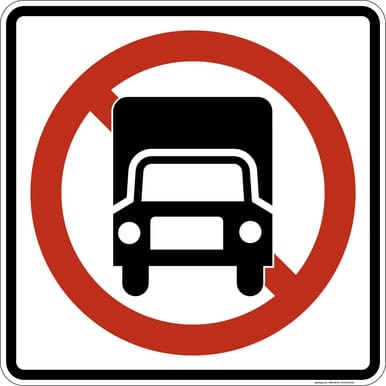 No Trucks, MUTCD (Part#: SKPS-004), MUTCD Prohibited Activity Sign - Vehicle & Parking Restrictions