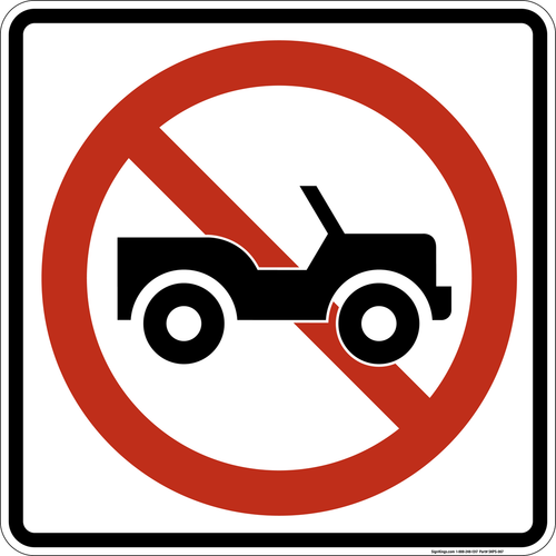 No Off-Road Vehicles,  MUTCD Prohibited Activity Sign - Vehicle & Parking Restrictions