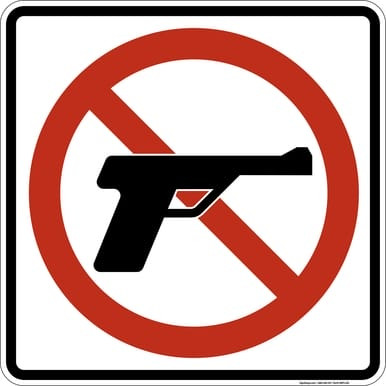 No Firearms, MUTCD (Part#: SKPS-001), MUTCD Prohibited Activity Sign - Park, Campground & General Rules
