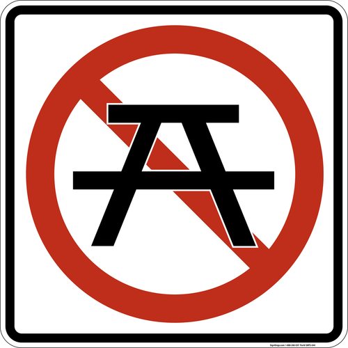 No Picnicking,  MUTCD Prohibited Activity Sign - Park, Campground & General Rules