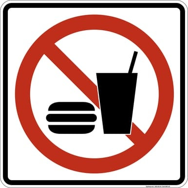 No Food or Drink, MUTCD (Part#: SKPS-102), MUTCD Prohibited Activity Sign - Park, Campground & General Rules