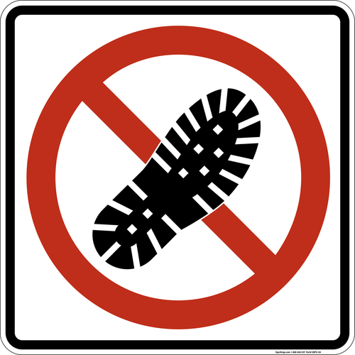 No Step,  MUTCD Prohibited Activity Sign - Park, Campground & General Rules