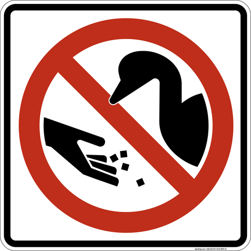 Do Not Feed The Ducks,  MUTCD Prohibited Activity Sign - Park, Campground & General Rules
