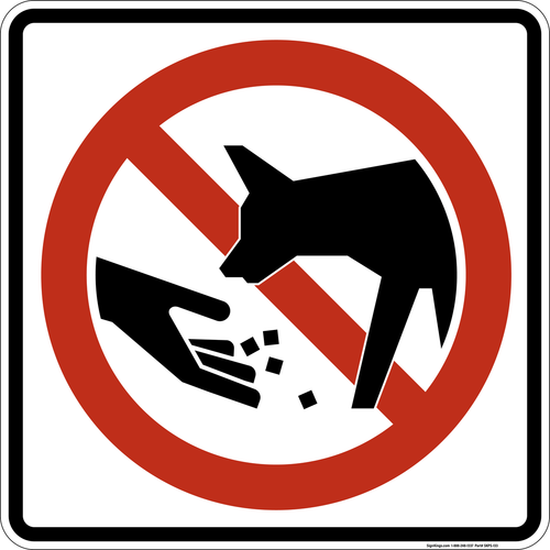Do Not Feed The Coyotes,  MUTCD Prohibited Activity Sign - Park, Campground & General Rules