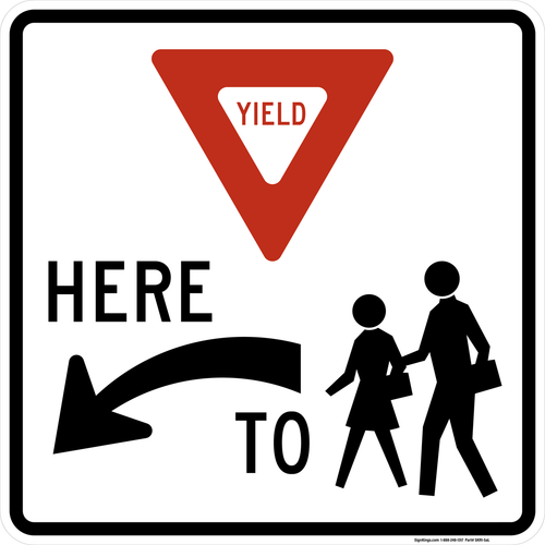 Yield Here to School Crossing (Left Arrow), MUTCD School