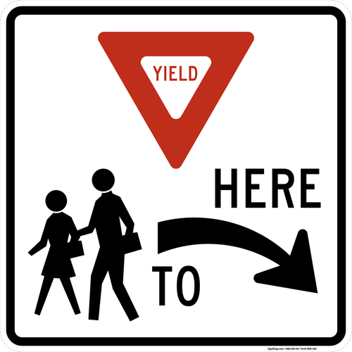 Yield Here to School Crossing (Right Arrow), MUTCD School
